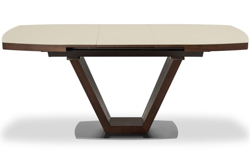 Стол деревянный обеденный раздвижной KANSAS – Прямоугольный AERO, цвет венге, стекло крем шелк, размер 160 (+50) 38745 - фото 3