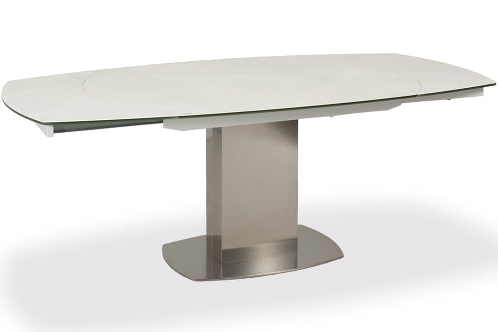 Стол ORBITA 130 SNOW CER AERO, цвет нержавеющая сталь, керамическая столешница - цвет светло-серый, размер 130 (+30) (+30) 44718 - фото 4