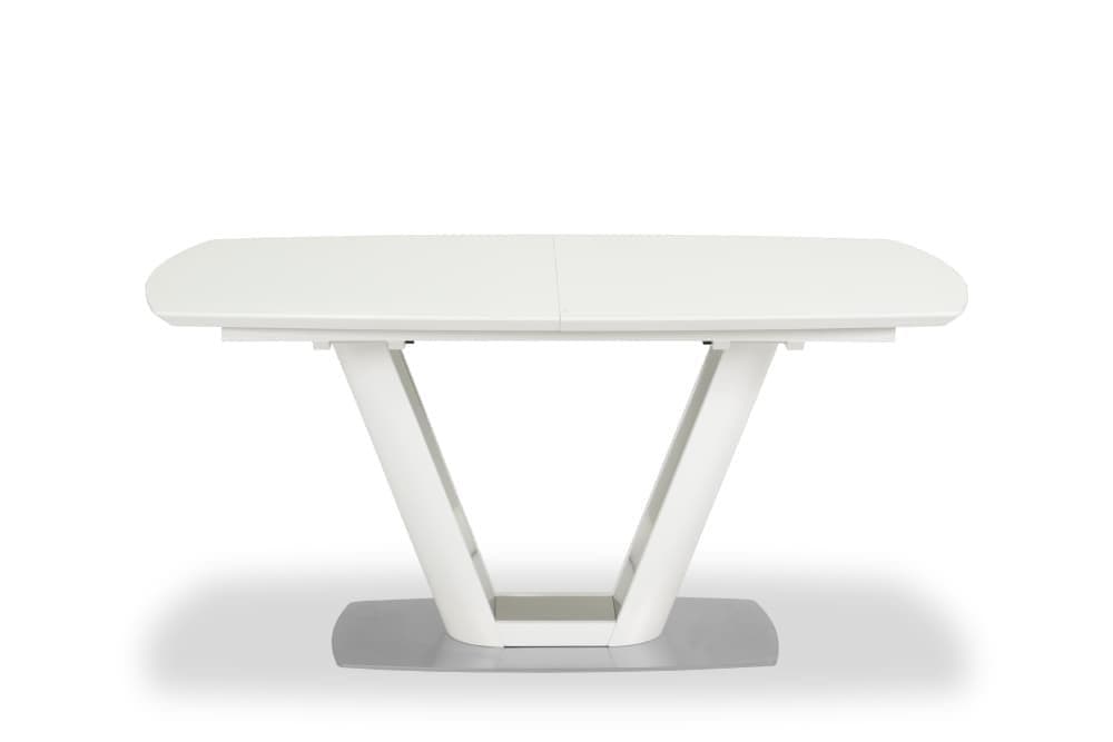 Стол лакированный обеденный раскладной MIAMI – Прямоугольный AERO, цвет белый лак, белое стекло шелк, размер 140 (+45) 46907 - фото 5