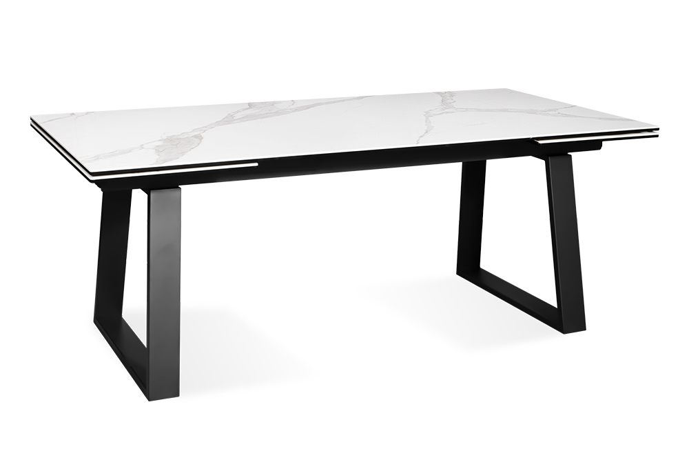 Стол обеденный раздвижной ROVENA – Прямоугольный AERO, цвет белый оникс, размер 200 (+50) (+50)