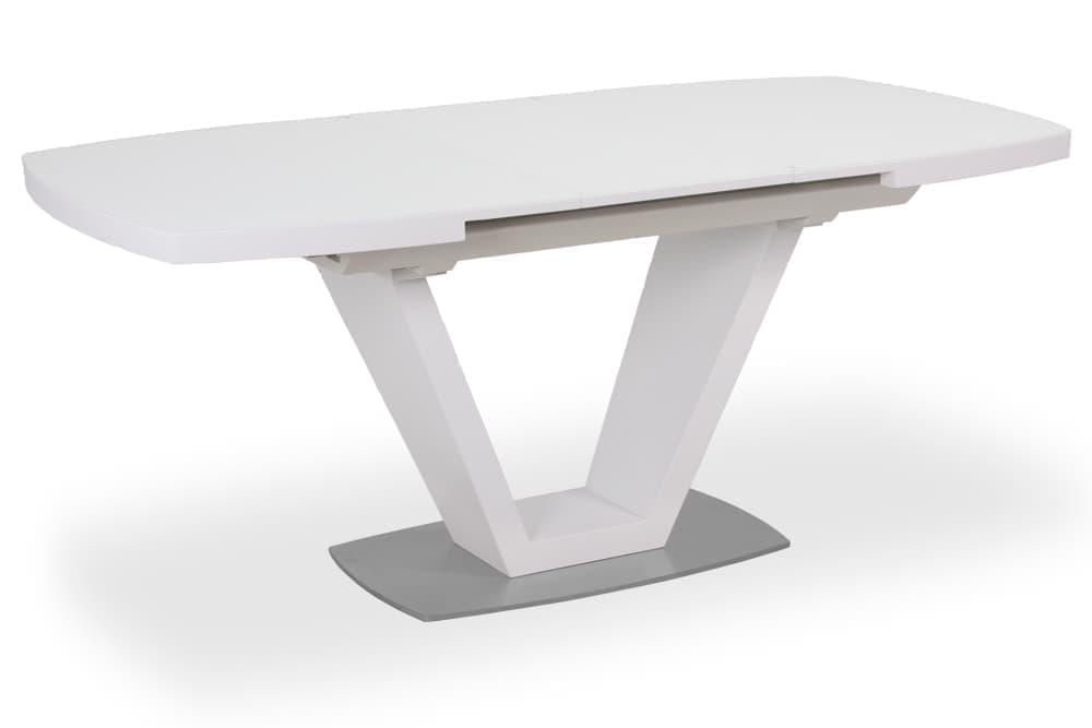 Стол деревянный обеденный раздвижной KANSAS – Прямоугольный AERO, цвет белый лак, белое стекло шелк, размер 140 (+40) 46587 - фото 3