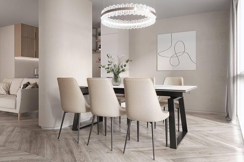 Стол обеденный раздвижной ROVENA WHITE CARRARA CER – Прямоугольный AERO, цвет керамическая столешница - цвет мрамор каррара, размер 200 (+50) (+50) 78339 - фото 8