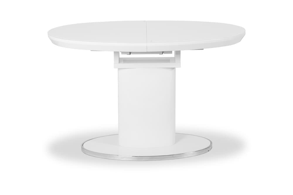 Стол лакированный обеденный раскладной AMELI – Овальный AERO, цвет белый глянцевый лак, белое стекло, размер 120 (+30) 21738 - фото 4
