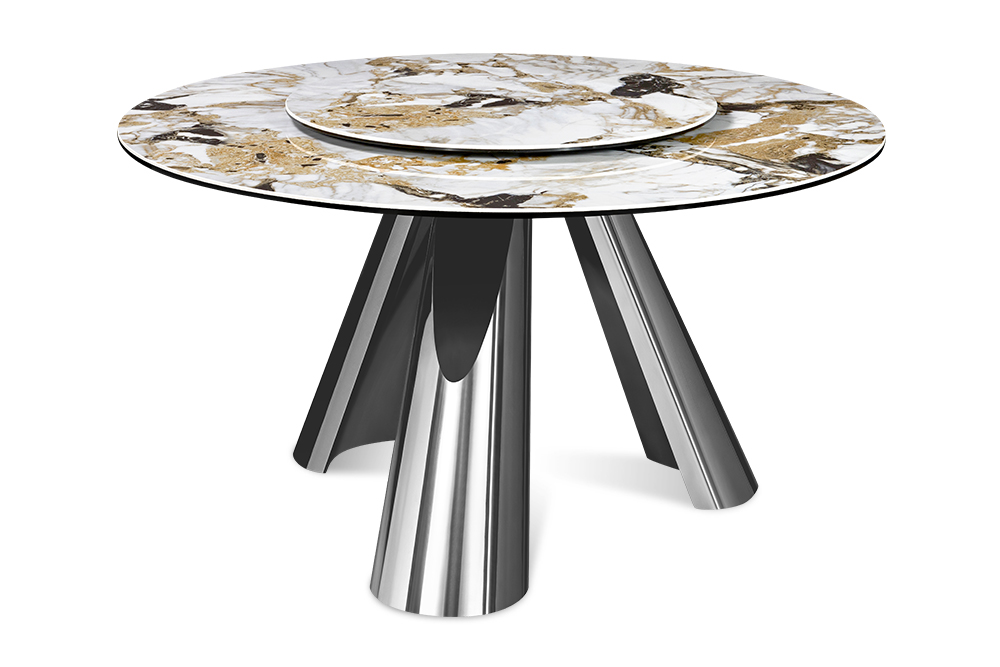 Стол обеденный DUBAI - круглый AERO, цвет бежевый гранит, размер 138