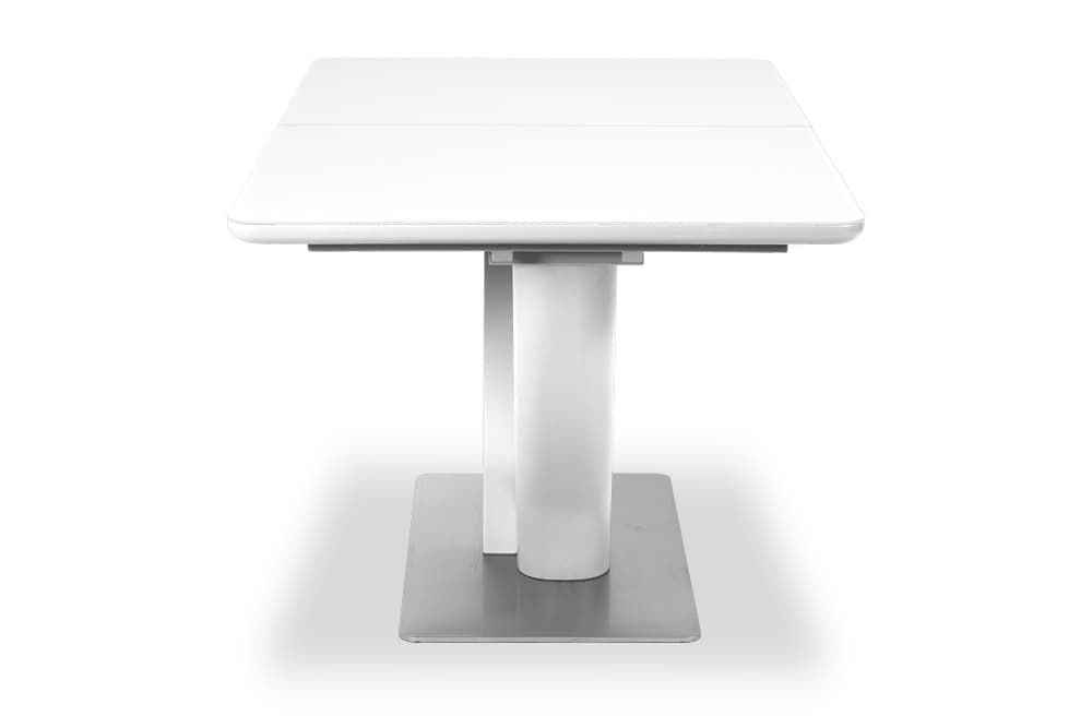 Стол лакированный обеденный раздвижной VENICE – Прямоугольный AERO, цвет белый лак, белое стекло шелк, размер 160 (+50) 21032 - фото 5