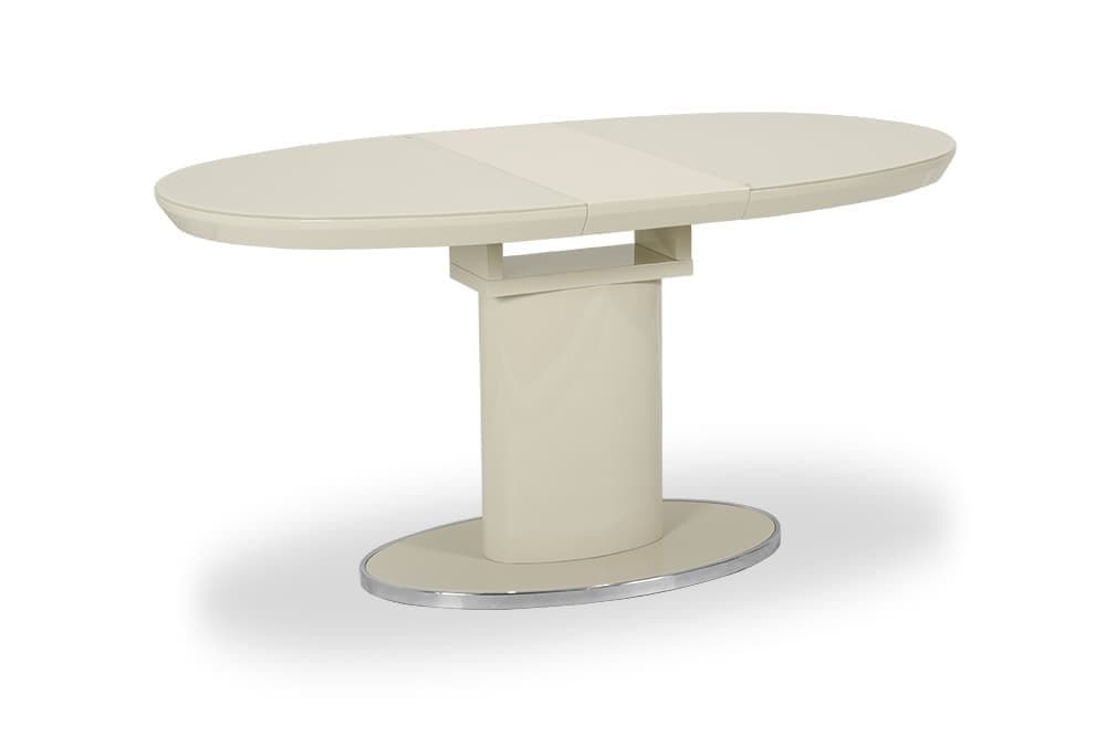 Стол лакированный обеденный раскладной AMELI – Овальный AERO, цвет капучино глянцевый лак, стекло капучино, размер 120 (+30) 21888 - фото 2