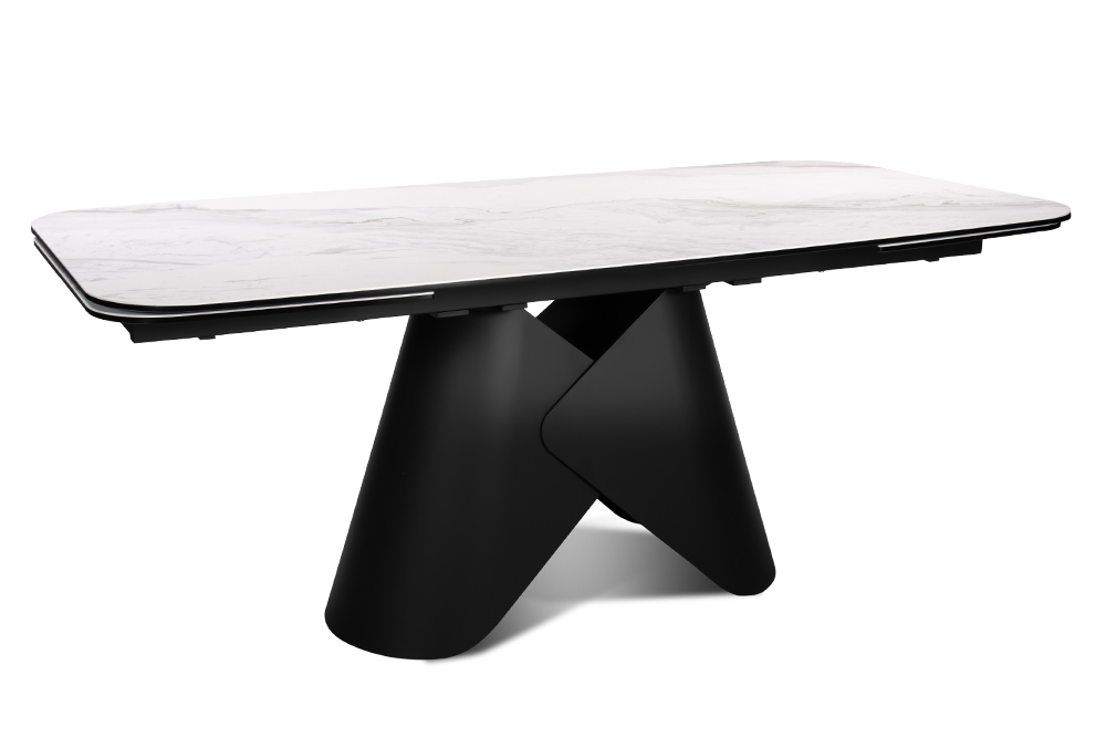 Стол обеденный раздвижной MARDRID – овальный AERO, цвет молочный, размер 180 (+40) (+40)