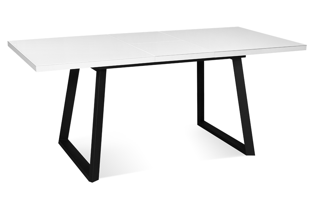 Стол раскладной BERNER 140 WHITE GLASS BK - прямоугольный AERO, цвет белый, черные ножки, размер 140 (+45) 101212 - фото 5