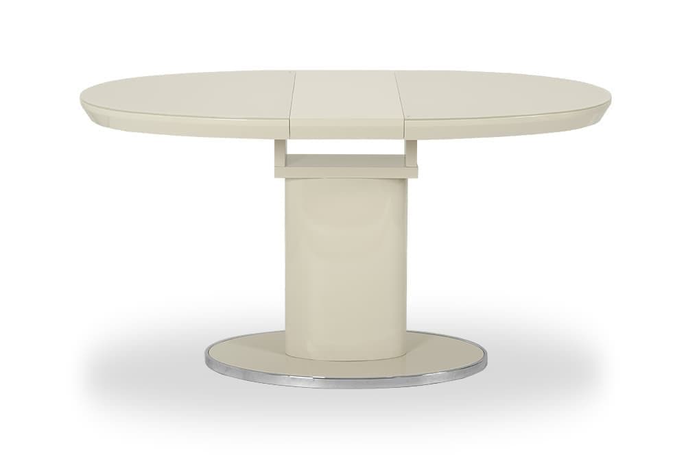 Стол лакированный обеденный раскладной AMELI – Овальный AERO, цвет капучино глянцевый лак, стекло капучино, размер 120 (+30) 21888 - фото 3