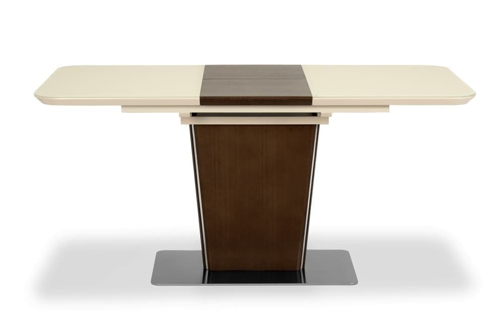 Стол деревянный кухонный раздвижной DALLAS – Прямоугольный AERO, цвет венге, стекло крем шелк, размер 120 (+40) 20685 - фото 6