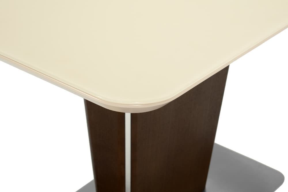 Стол деревянный кухонный раздвижной DALLAS – Прямоугольный AERO, цвет венге, стекло крем шелк, размер 120 (+40) 46590 - фото 7