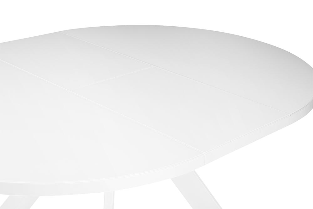 Стол раскладной FARGO 120 WHITE SILK W - круглый AERO, цвет белый шелк, белые ножки, размер 120 (+40) 113005 - фото 5