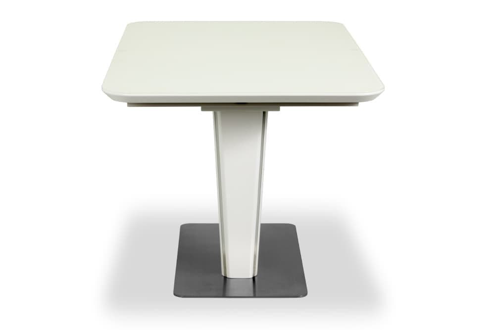Стол лакированный обеденный раздвижной DALLAS – Прямоугольный AERO, цвет белый лак, белое стекло шелк, размер 120 (+40) 20684 - фото 6