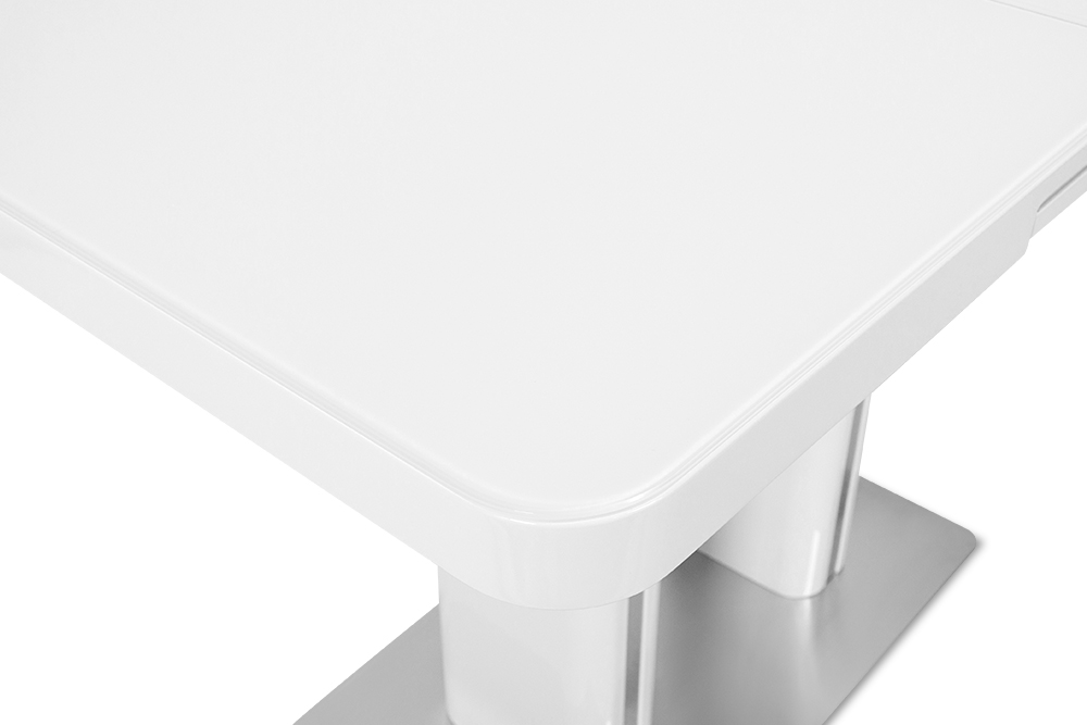Стол лакированный обеденный раскладной DARIO – Прямоугольный AERO, цвет белый лак, белое стекло, размер 110 (+35) 56818 - фото 6