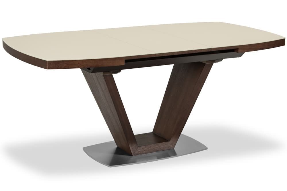 Стол деревянный обеденный раздвижной KANSAS – Прямоугольный AERO, цвет венге, стекло крем шелк, размер 160 (+50) 38745 - фото 2