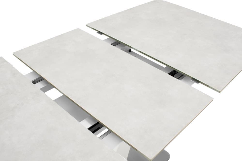 Стол лакированный обеденный раскладной FRANCE – Прямоугольный AERO, цвет лак - цвет белый, керамическая столешница - цвет светло-серый, размер 140 (+40) 46387 - фото 9