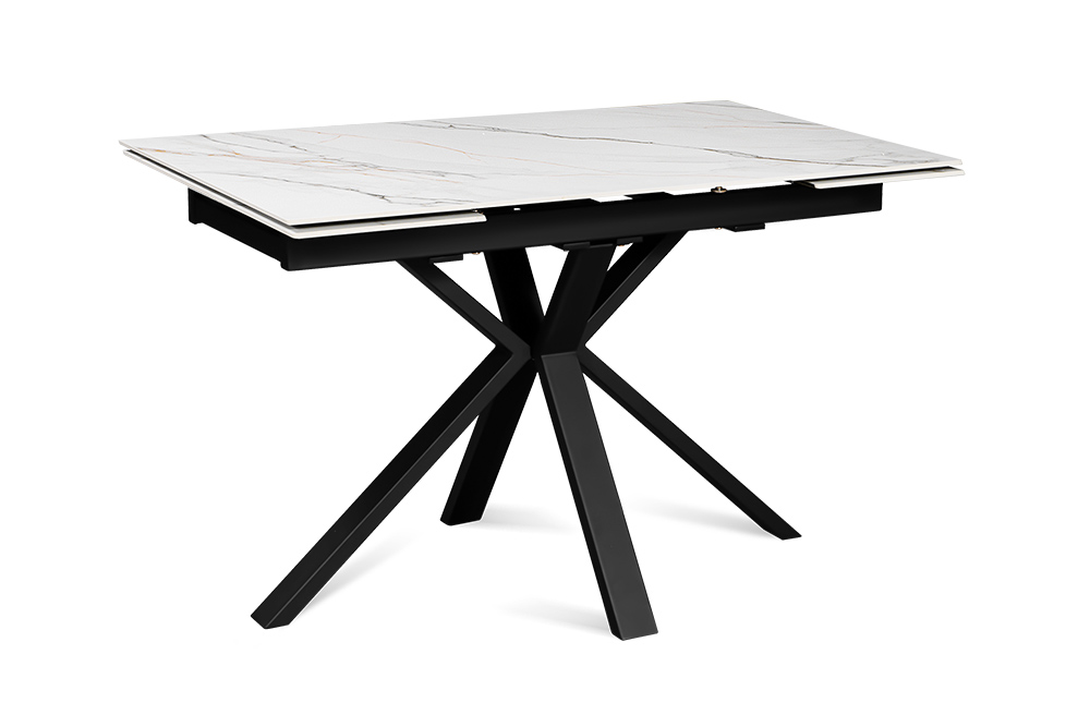 Стол обеденный раздвижной BONGO – Прямоугольный AERO, цвет позолоченный белый, размер 120 (+30) (+30)