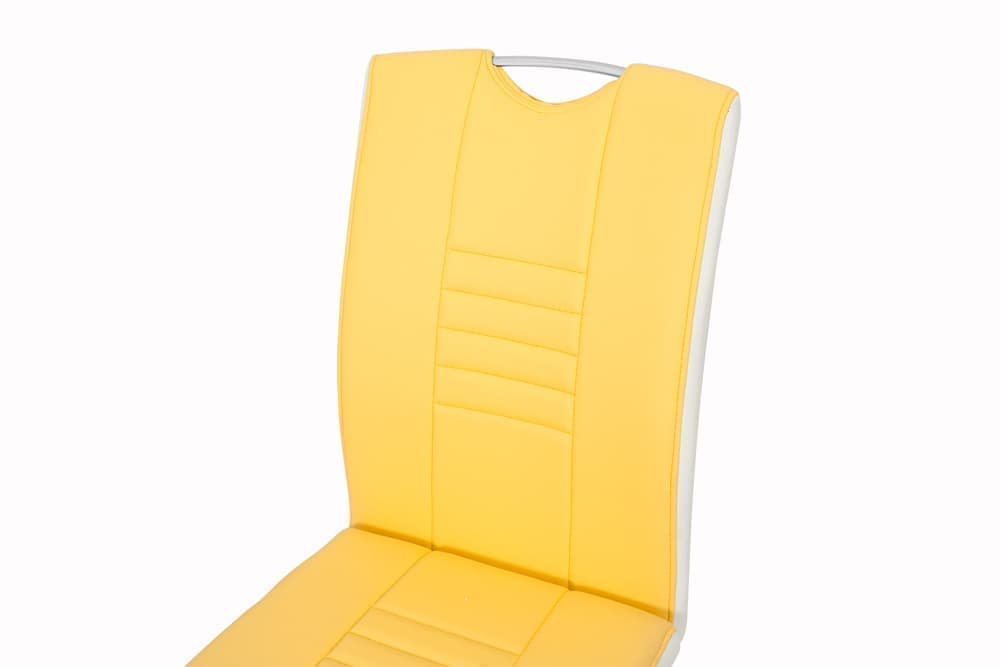 Стул обеденный металлический B28 – желтый, белый AERO, цвет хром, размер 43 41716 - фото 6