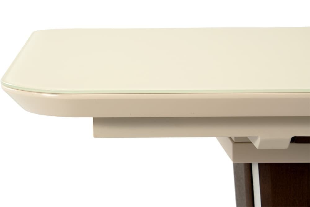 Стол деревянный кухонный раздвижной DALLAS – Прямоугольный AERO, цвет венге, стекло крем шелк, размер 120 (+40) 46590 - фото 8