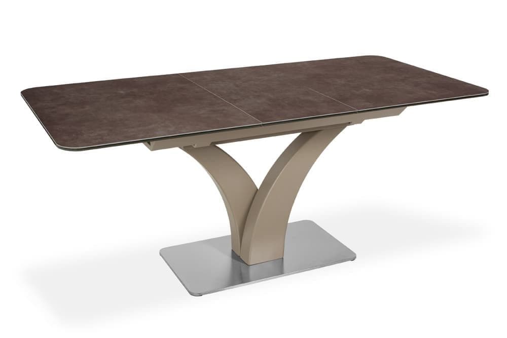 Стол обеденный раздвижной FRANCE – Прямоугольный AERO, цвет стальной каркас, керамическая столешница - цвет латте, размер 140 (+40) 40981 - фото 3
