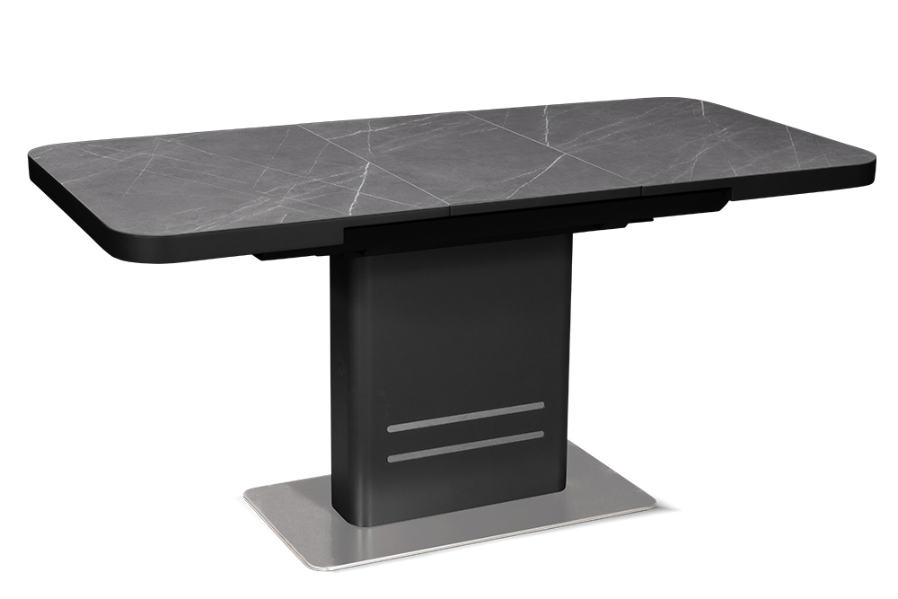 Стол лакированный обеденный раскладной SWEDEN – Прямоугольный AERO, цвет серый мрамор, размер 120 (+40) 89012 - фото 5