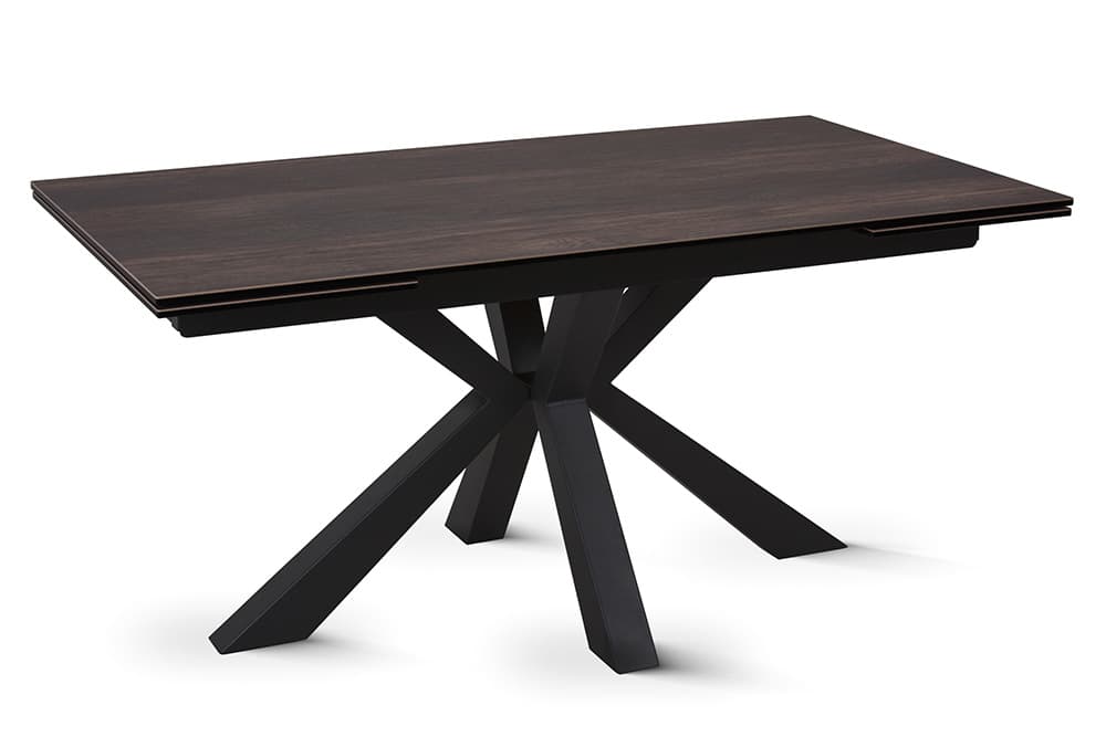 Стол обеденный раздвижной SPARTA – Прямоугольный AERO, цвет керамическая столешница - цвет темный дуб, размер 160 (+40) (+40) 54037 - фото 1