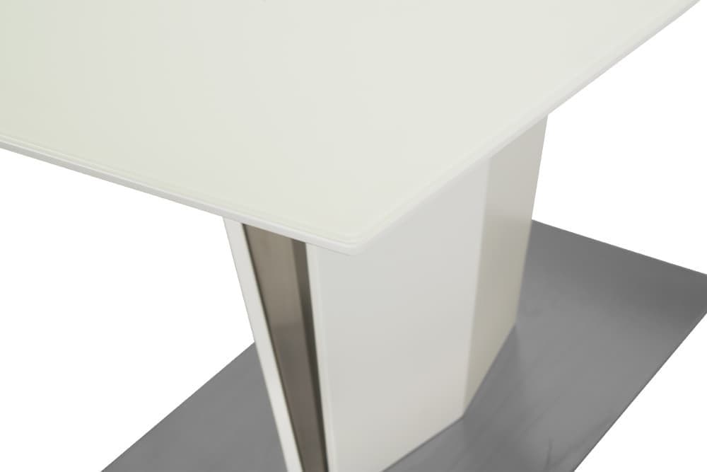 Стол лакированный обеденный раздвижной NORMAN – Прямоугольный AERO, цвет белый лак, белое стекло шелк, размер 140 (+40) 20681 - фото 6