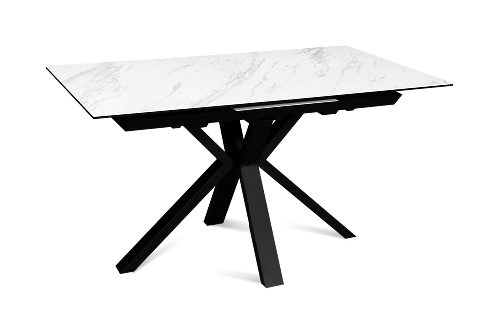 Стол обеденный раздвижной CANCUN – Прямоугольный AERO, цвет белый мрамор, размер 140 (+40)