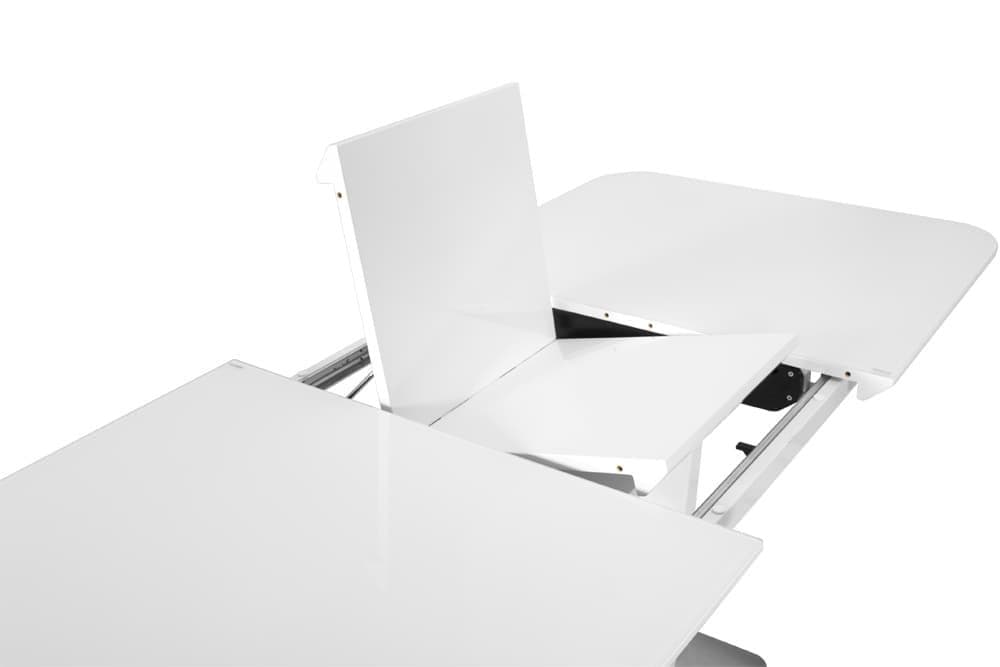 Стол лакированный обеденный раздвижной TOKYO – Прямоугольный AERO, цвет белый лак, белое стекло, размер 140 (+40) 21002 - фото 7