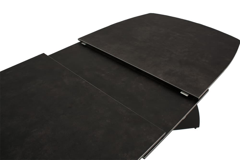 Стол обеденный раздвижной ITALY – Прямоугольный AERO, цвет керамическая столешница - базальт, основание - черная сталь, размер 160 (+50) 41388 - фото 6