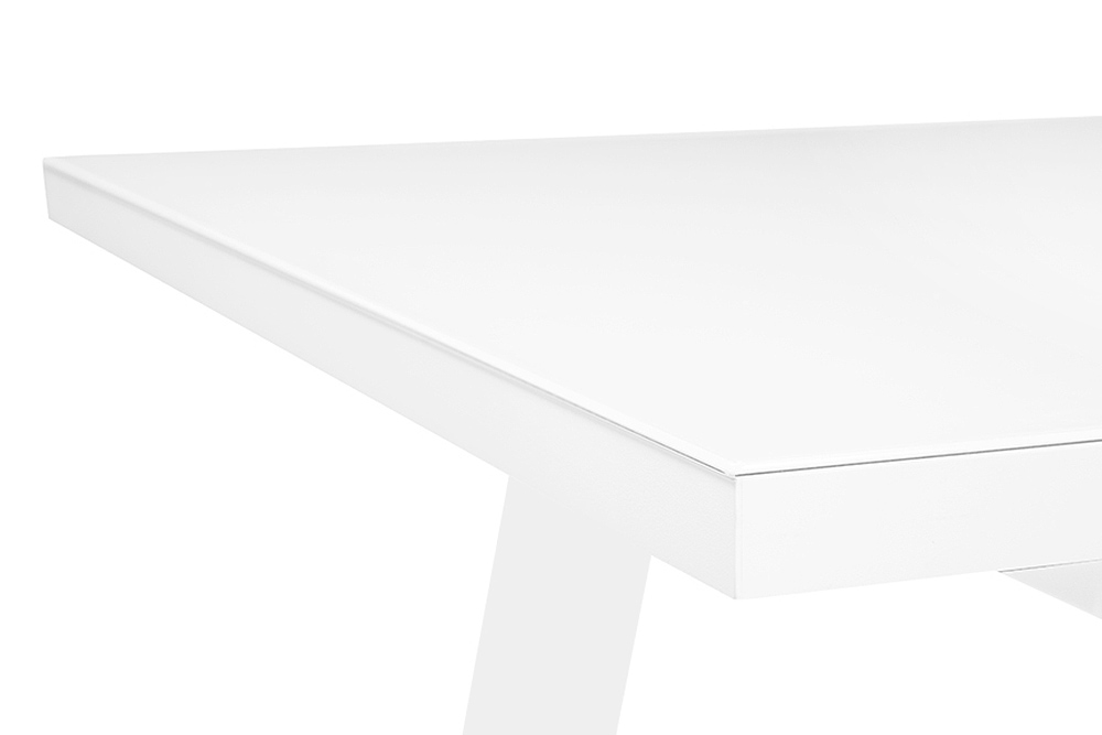 Стол раскладной BERNER 160 WHITE GLASS BK - прямоугольный AERO, цвет белый, белые ножки, размер 160 (+45) 97347 - фото 9