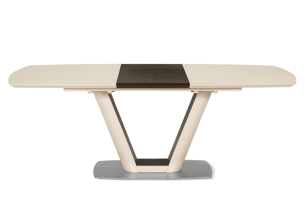 Стол лакированный обеденный раскладной MIAMI – Прямоугольный AERO, цвет лак - цвет крем, стекло крем шелк, размер 140 (+45) 21499 - фото 4