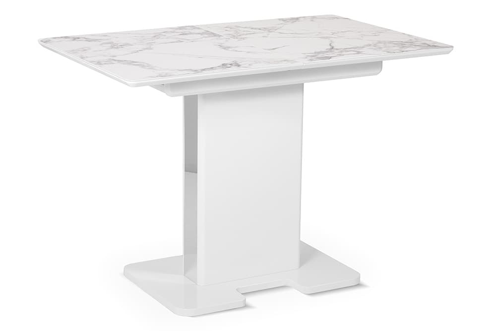 Стол кухонный раздвижной MARS – Прямоугольный AERO, цвет керамическая столешница - цвет матовый мрамор, размер 110 (+31.5)