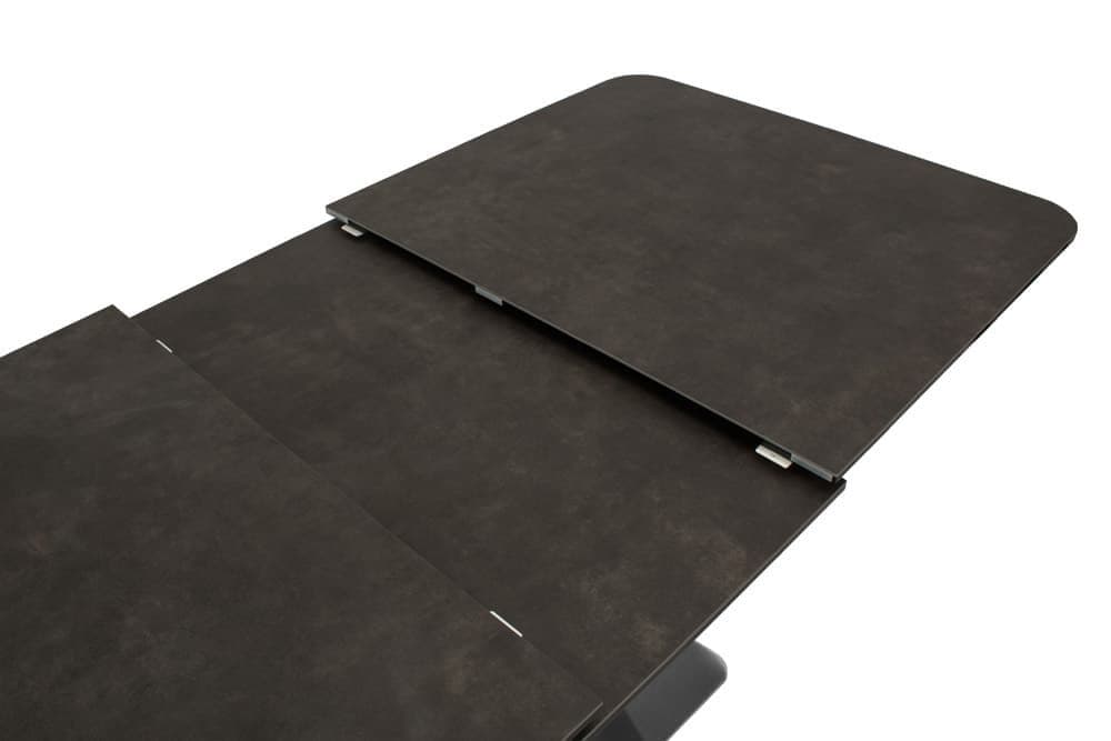 Стол лакированный обеденный раздвижной SPAIN – Прямоугольный AERO, цвет черный матовый лак, керамическая столешница - цвет базальт, размер 140 (+40) 40545 - фото 4