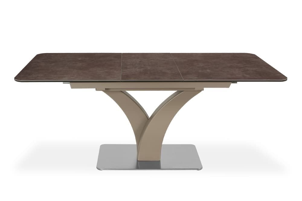 Стол обеденный раздвижной FRANCE – Прямоугольный AERO, цвет стальной каркас, керамическая столешница - цвет латте, размер 140 (+40) 40981 - фото 4