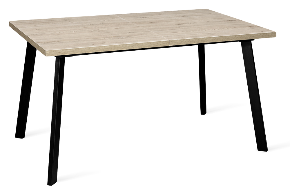 Стол раскладной TOMAS 140 SAND WOOD BK - прямоугольный AERO, цвет дуб песочный, размер 140 (+40)