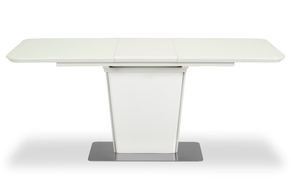 Стол лакированный обеденный раздвижной DALLAS – Прямоугольный AERO, цвет белый лак, белое стекло шелк, размер 120 (+40) 20684 - фото 4