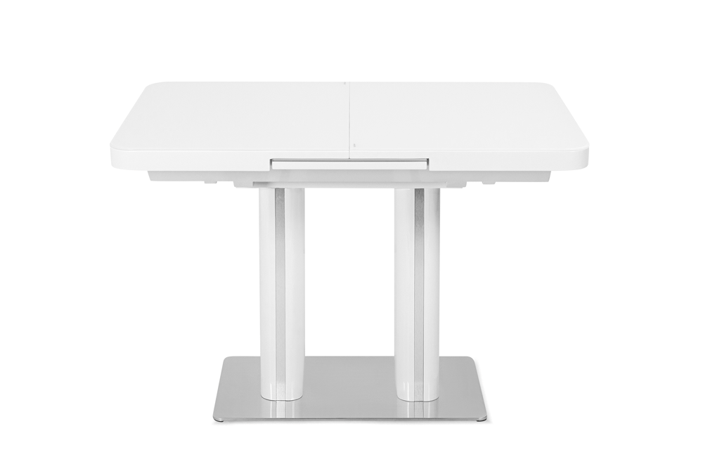 Стол лакированный обеденный раскладной DARIO – Прямоугольный AERO, цвет белый лак, белое стекло, размер 110 (+35) 56818 - фото 2