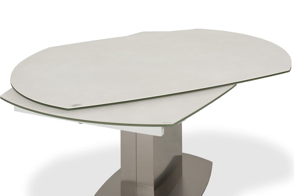 Стол ORBITA 130 SNOW CER AERO, цвет нержавеющая сталь, керамическая столешница - цвет светло-серый, размер 130 (+30) (+30) 44718 - фото 5