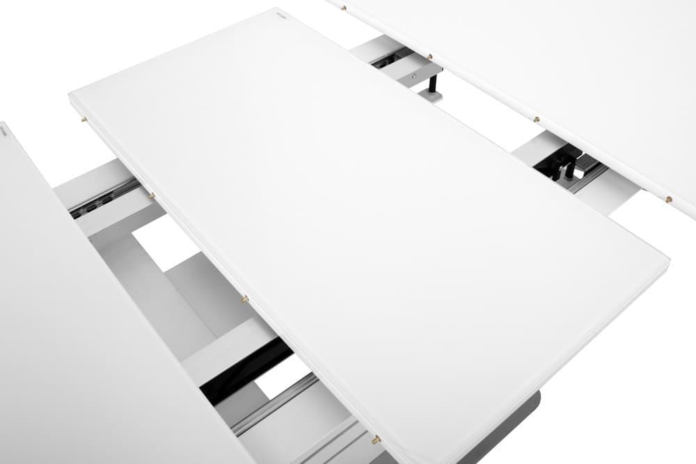Стол лакированный обеденный раскладной SWEDEN – Прямоугольный AERO, цвет белый лак, белое стекло, размер 120 (+40) 39490 - фото 7