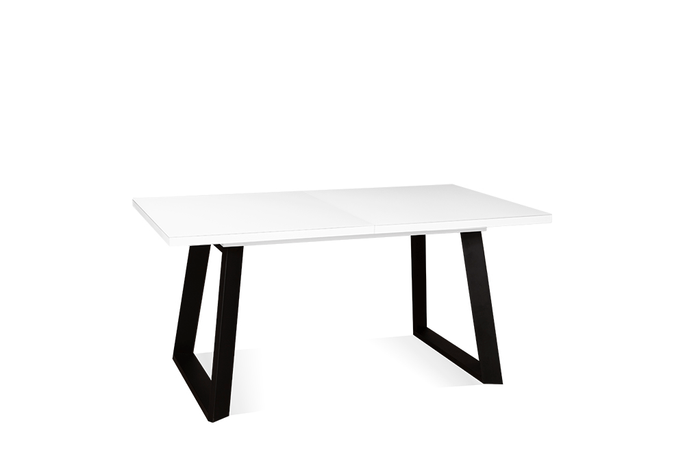 Стол раскладной BERNER 160 WHITE GLASS BK - прямоугольный AERO, цвет белый, черные ножки, размер 160 (+45) 97029 - фото 2