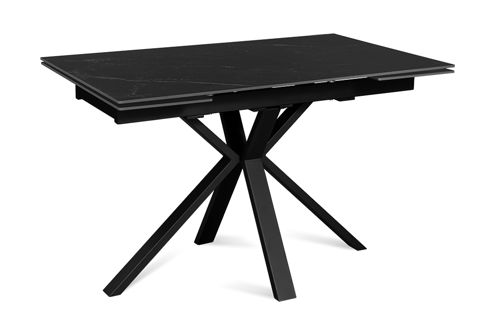 Стол обеденный раздвижной BONGO – Прямоугольный AERO, цвет черный, размер 120 (+30) (+30)