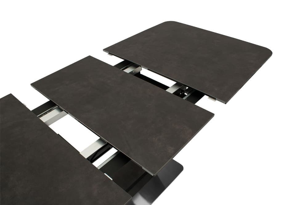 Стол лакированный обеденный раздвижной SPAIN – Прямоугольный AERO, цвет черный матовый лак, керамическая столешница - цвет базальт, размер 140 (+40) 40545 - фото 5