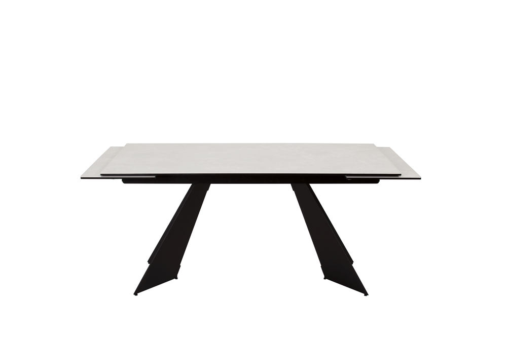 Стол обеденный раздвижной MORGAN – Прямоугольный AERO, цвет черная сталь, керамическая столешница - цвет светло-серый, размер 160 (+40) (+40) 47699 - фото 3