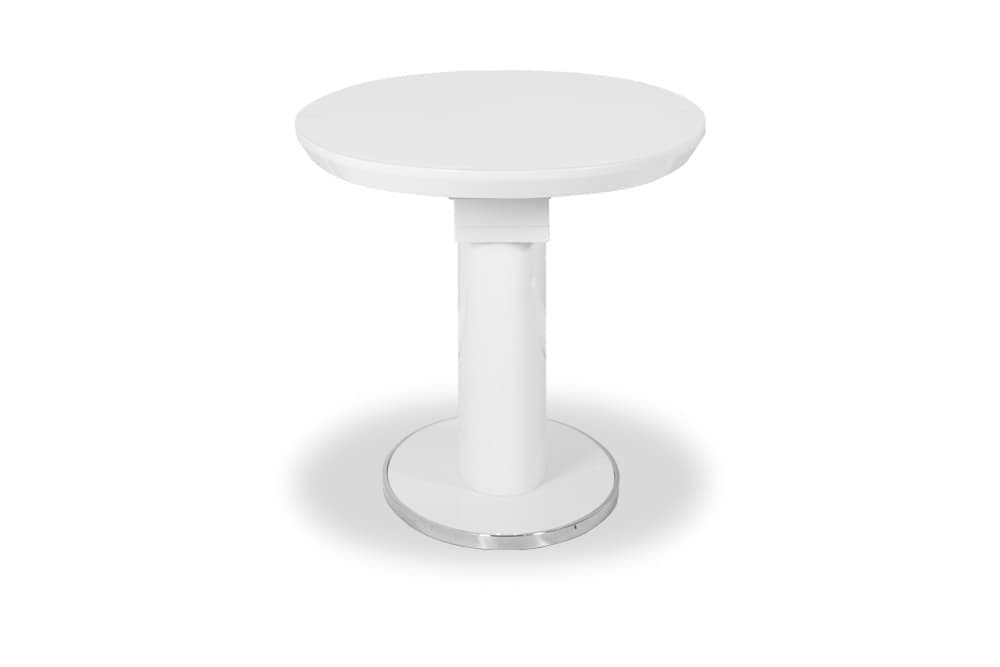 Стол лакированный обеденный раскладной AMELI – Овальный AERO, цвет белый глянцевый лак, белое стекло, размер 120 (+30) 21738 - фото 5