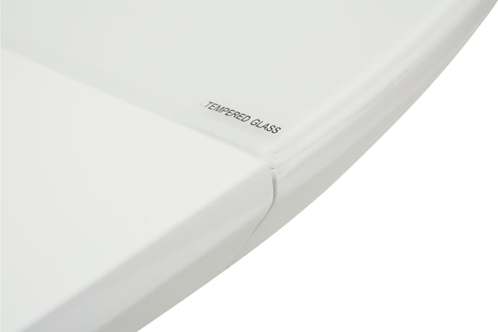 Стол лакированный обеденный раскладной SOLOMON – Круглый AERO, цвет белый глянцевый лак, белое стекло, размер 120 (+40) 41023 - фото 4