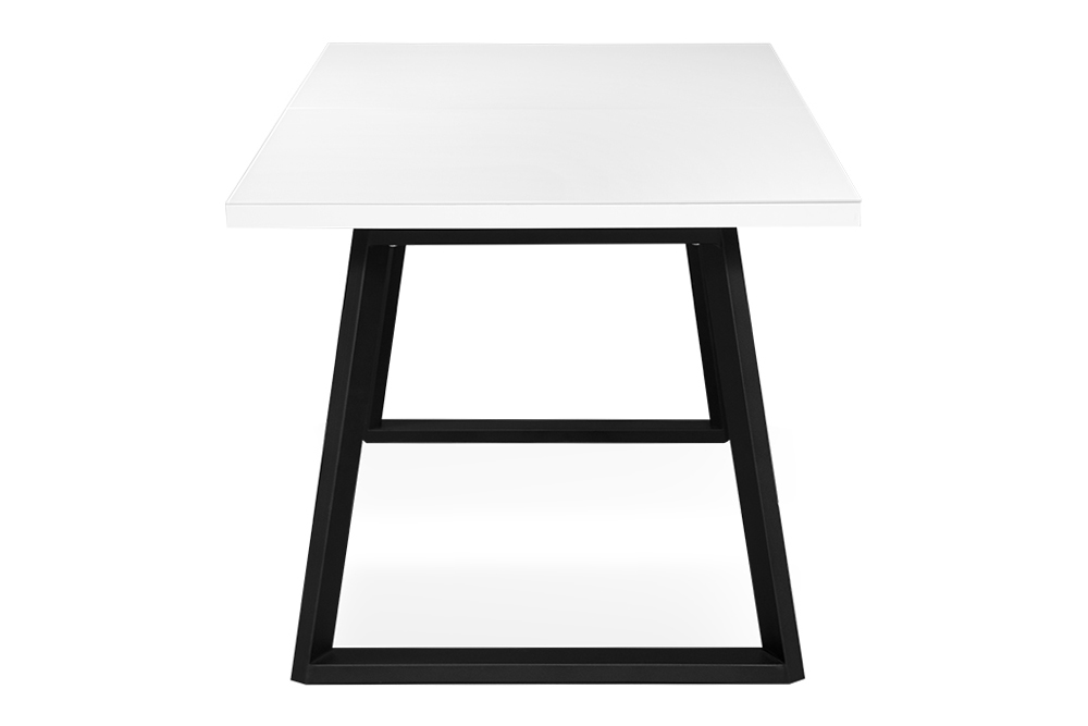 Стол раскладной BERNER 140 WHITE GLASS BK - прямоугольный AERO, цвет белый, черные ножки, размер 140 (+45) 101212 - фото 3