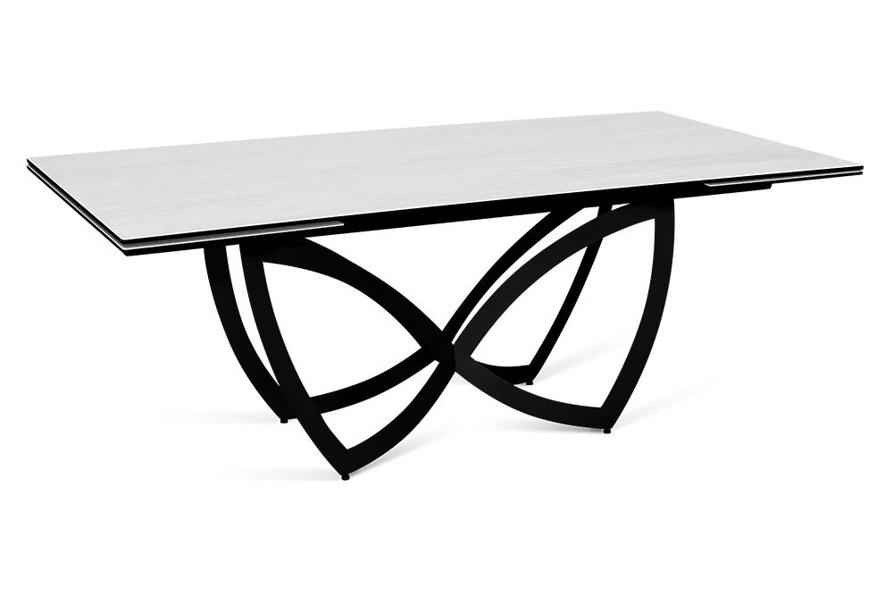 Стол обеденный раскладной BATTERFLY – Прямоугольный AERO, цвет жемчужно-белый, размер 200 (+50) (+50)