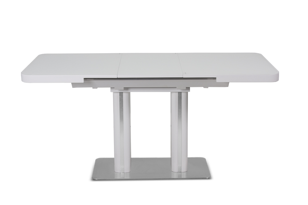 Стол лакированный обеденный раскладной DARIO – Прямоугольный AERO, цвет белый лак, белое стекло шелк, размер 120 (+40) 46004 - фото 4