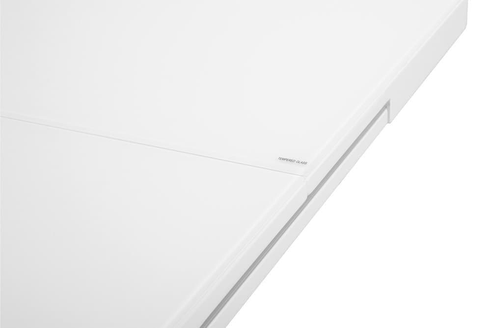 Стол лакированный обеденный раскладной SWEDEN – Прямоугольный AERO, цвет белый лак, белое стекло, размер 120 (+40) 39490 - фото 5
